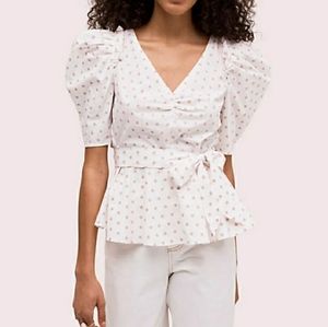 Kate Spade dot cotton drape blouse